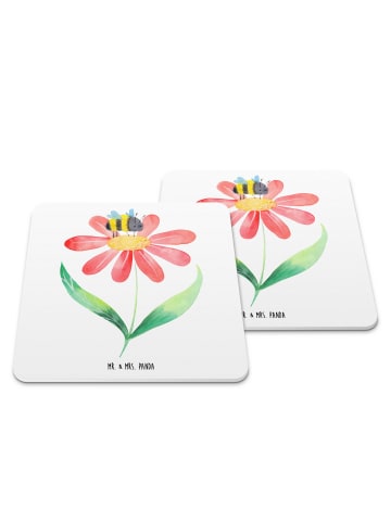 Mr. & Mrs. Panda Untersetzer Hummel Blume ohne Spruch in Weiß