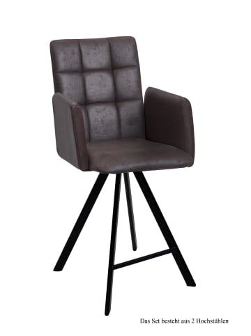 58 aufm Kessel THEKENSTUHL (2er-Set) Delcine 52x108x60 Schwarz/Espresso