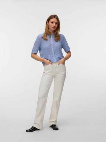 Vero Moda VMMYSTIC BEACH 2/4 POLONECK CARDIGA in Brunnera Blue
