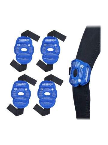 relaxdays 4 x Knie-Kühlpads in Blau