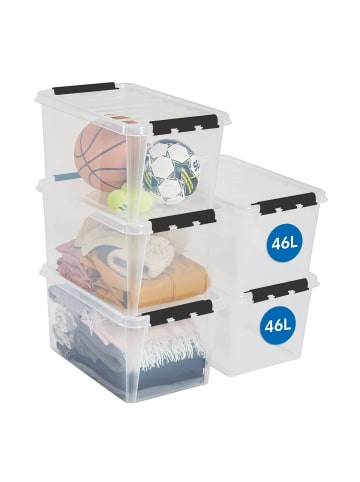 SmartStore 5er-Set Aufbewahrungsbox Classic Transparent 46L