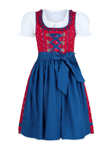 Nübler Kinderdirndl 3-teilig Emilia in Rot-Blau