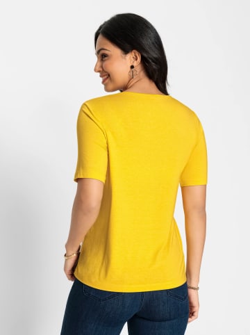 WITT WEIDEN Kurzarmshirt in sonnengelb-ecru-bedruckt