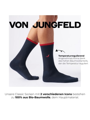 von Jungfeld Tennissocken Mix & Match Tennis Socken-Set in Navy Weiß