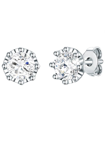 Lulu & Jane Ohrstecker verziert mit Kristallen von Swarovski® weiß in silber