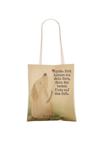 Mr. & Mrs. Panda Tote Bag Hund Liebe Design mit Spruch in Weiß