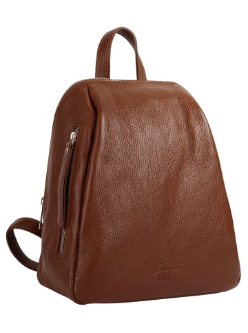 Samantha Look City-Rucksack echt Leder in cognac