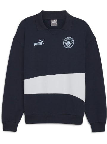 Puma Pullover "MCFC ftblCulture+ Sweat Drill Top" in Blau