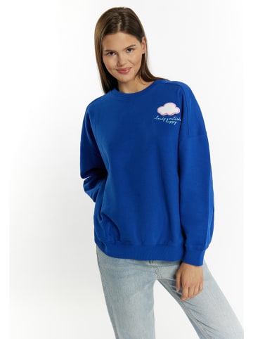 myMo Sweatshirt Mit Applikation in Royalblau