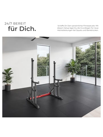 tectake Squat Rack Creed bodenschonende Kunststoffkappen, inklusive 2 Aufnahmen für Hant