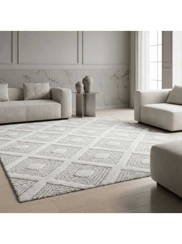 KADIMA DESIGN Teppich 3D Waschbar Geometrisch GENF Strapazierfähig OEKO-TEX