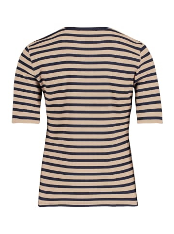 Betty Barclay Basic Shirt mit Rippenstruktur in Beige/Dark Blue