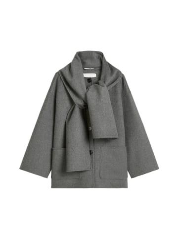 Marc O'Polo Capejacke mit abnehmbarem Schal relaxed in warm granite melange