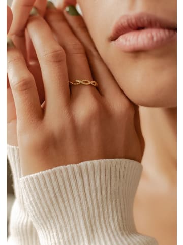 Hey Happiness Vergold. Doppelt Gedrehter Ring aus 925er Sterlingsilber in Gold