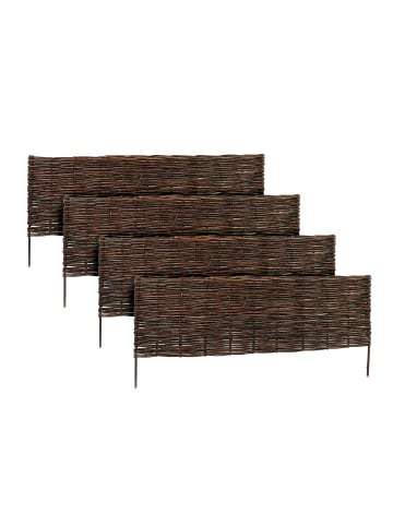 relaxdays 4 x Beeteinfassung in Braun - (B)100 x (H)30 cm