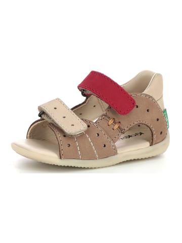 Kickers Sandalen in Beige/Rot