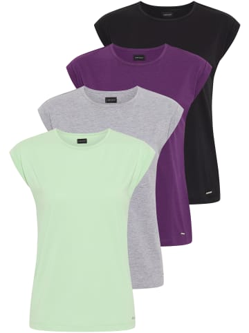 Laura Scott T-Shirt in lila, mintgrün, grau mel., schwarz