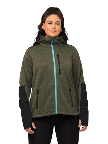 Ulla Popken Sweatjacke in moosgrün