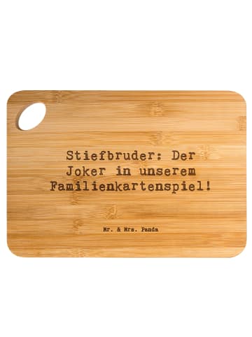 Mr. & Mrs. Panda Holzschneidebrett Spruch Stiefbruder Joker mit ... in Braun
