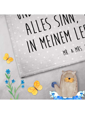 Mr. & Mrs. Panda Handtuch Otter Kind mit Spruch in Grau Pastell