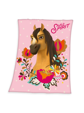 Herding Fleecedecke 130x170cm Wild Spirit Blumen in Rosa / Bunt