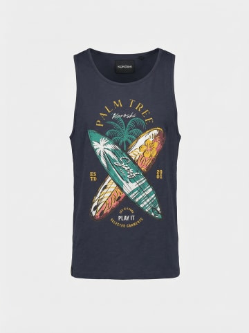 KOROSHI Herren t-shirt aus baumwolle mit trÃ¤gern in blau