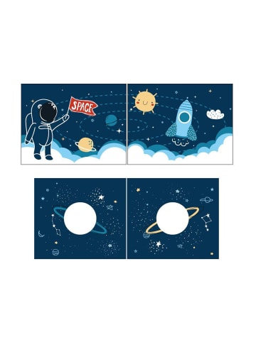 58 aufm Kessel KINDERBETT Karolina 210x114x106 Massivholz Weiß Textilset Rakete