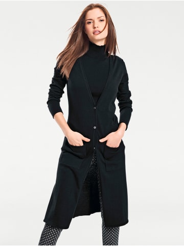 Heine Long-Strickjacke in schwarz