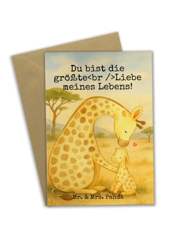 Mr. & Mrs. Panda Klappkarte Giraffe Kind Design mit Spruch in Weiß