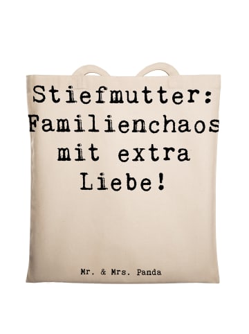Mr. & Mrs. Panda Tragetasche Stiefmutter Liebe mit Spruch in Creme