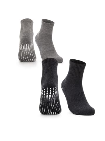 Occulto 2er Pack Stoppersocken Andi in Schwarz-Grau