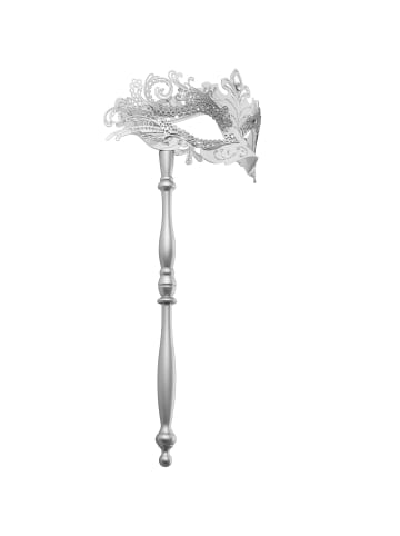 tectake Elegante Stabmaske in Einheitsgröße, silber