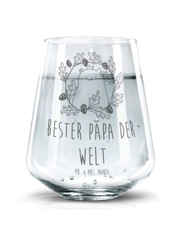Mr. & Mrs. Panda Trinkglas Bär König mit Spruch in Transparent