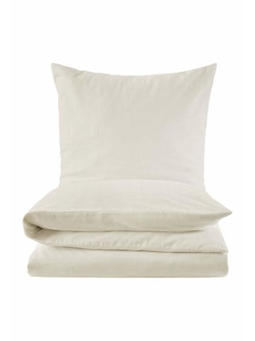 Hessnatur Hessnatur Bettwäsche-Set aus Bio-Baumwolle mit Leinen in naturweiss