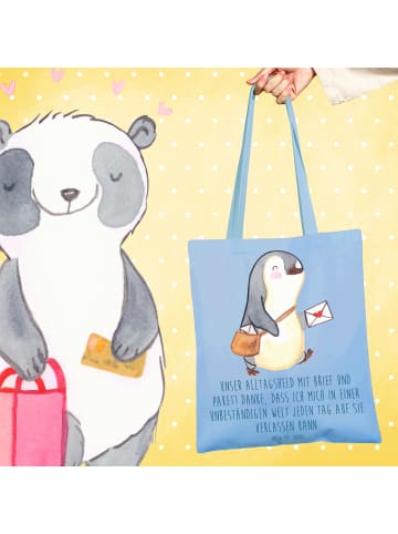 Mr. & Mrs. Panda Tragetasche Briefe & Pakete mit Spruch in Sky Blue