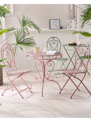 Beliani 2er-Set Gartenstuhl ALBINIA in Rosa