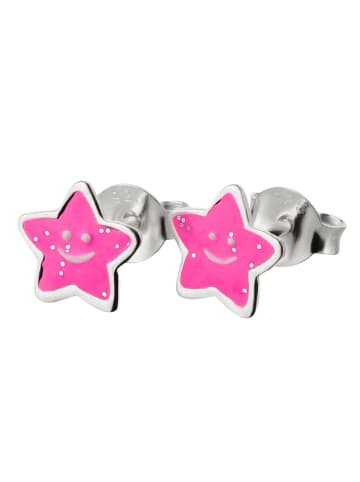 Schmuck23 Ohrringe 925 Silber Stern in Pink