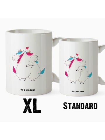 Mr. & Mrs. Panda XL Tasse Einhorn Mitteilung ohne Spruch in Weiß