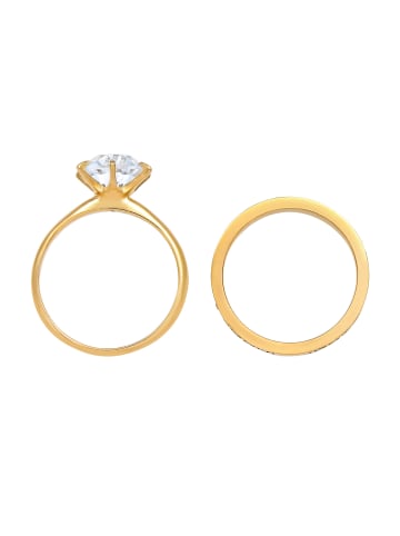 Elli Ring 925 Sterling Silber Ring Set in Gold