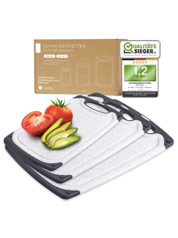 Exitoso Schneidebrett 3-tlg. Marmor weiß Weiß