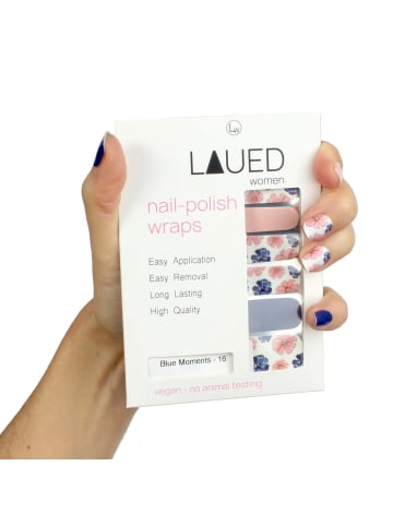 VARGU LAUED vegane Nagelfolien flower mood in Blue Moments