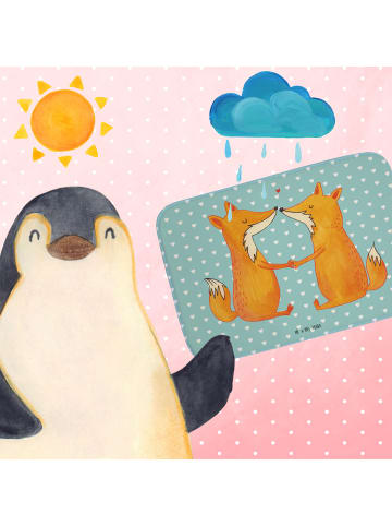 Mr. & Mrs. Panda Badezimmer Matte Füchse Liebe ohne Spruch in Türkis Pastell