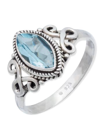 mantraroma 925er Silber - Ringe mit Blau Topas facettiert