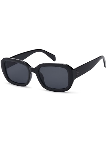 styleBREAKER Retro Sonnenbrille in Schwarz / Grau getönt