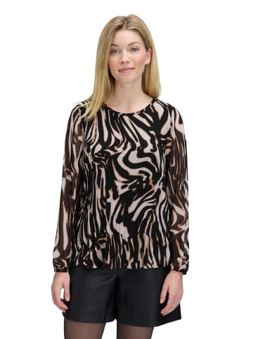 BETTY & CO Schlupfbluse mit Plissee in Nature/Black