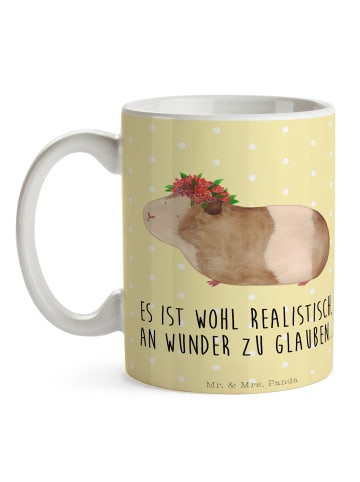 Mr. & Mrs. Panda Kaffeepott Meerschweinchen Weisheit mit Spruch in Gelb Pastell