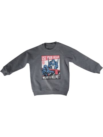 Transformers Kinder Sweatshirt "Use Your Head Wear A Helmet Kids Sweatshirt" in Grau