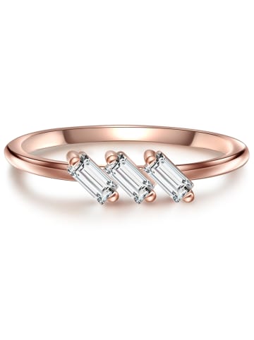 Glanzstücke München Ring aus Sterling Silber mit Bergkristall in roségold
