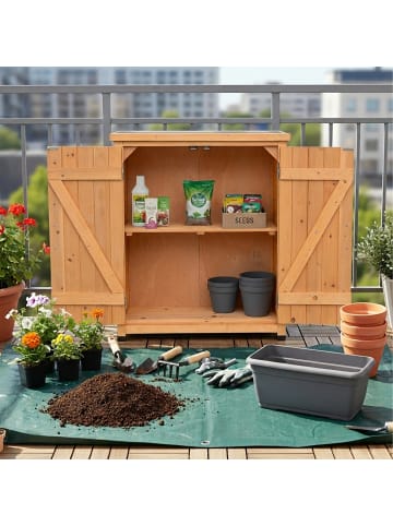 relaxdays Pflanztisch in Orange - (B)75 x (H)90 x (T)40 cm