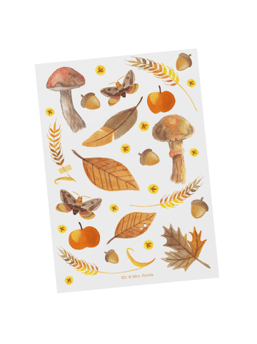 Mr. & Mrs. Panda Grußkarte Herbst mit Spruch in Bunt